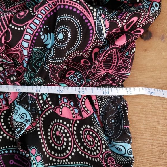 Liquido Medium NWT Sleeveless Turquoise Pink Paisley Print Skort Romper Pockets - Picture 11 of 14